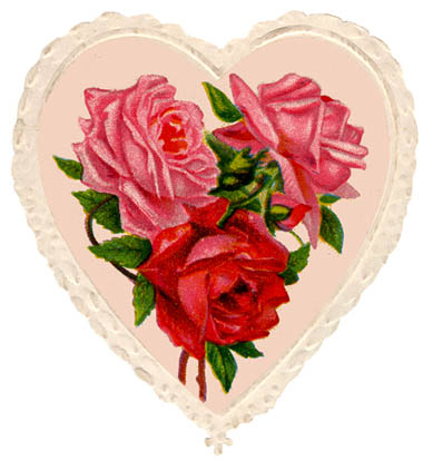 clipart hearts and roses. Roses in pink heart