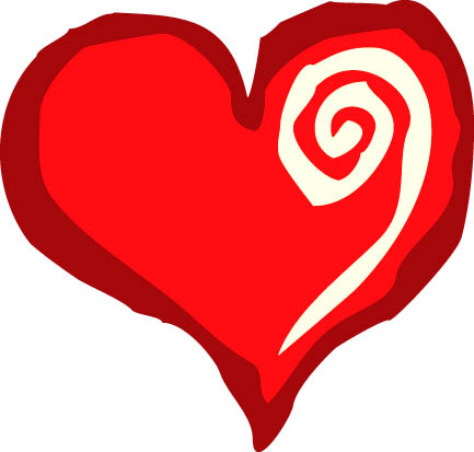 red love heart outline. love heart outline.