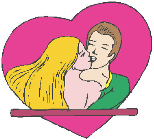 couple kissing drawing. Couple in love kissing