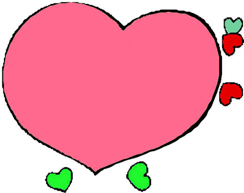 Green heart happy birthday greeting Love heart drawings