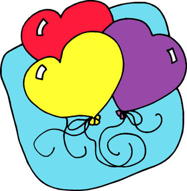 blue love heart background. 3 love heart baloons, lue