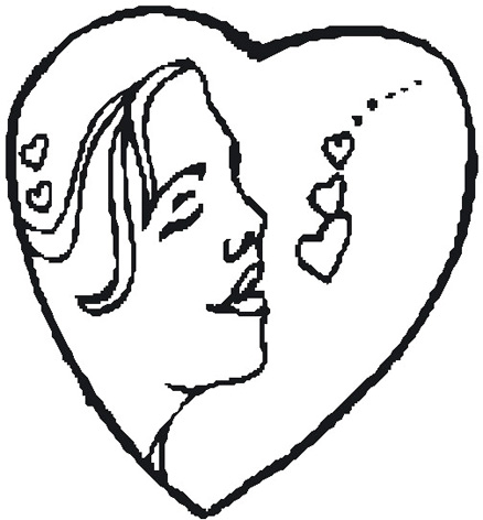 Love heart - Woman in love sketch 