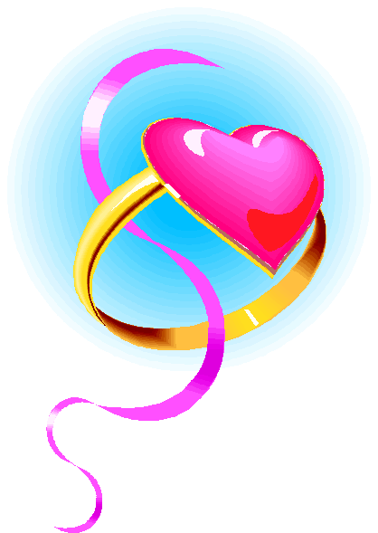 Ring, love heart and ribbon