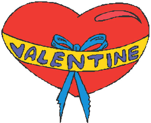 Pink valentines heart & arrow, Valentine heart clipart: